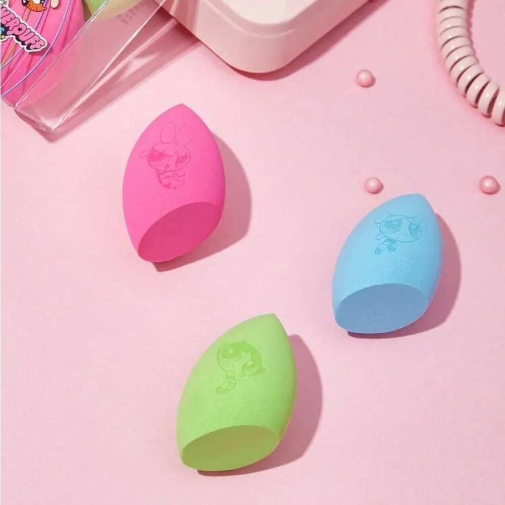 The Powerpuff Girls 3pcs Set Blossom, Bubbles, Buttercups makeup Sponge Set
